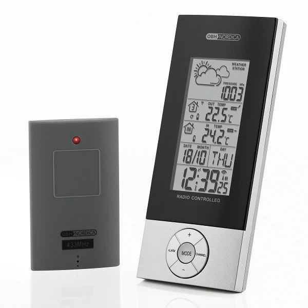 Ude/indetermometer Mm. OBH Nordica Vejrstation 2 Ude/indetermometer Mm. OBH Nordica Vejrstation - Billede 2